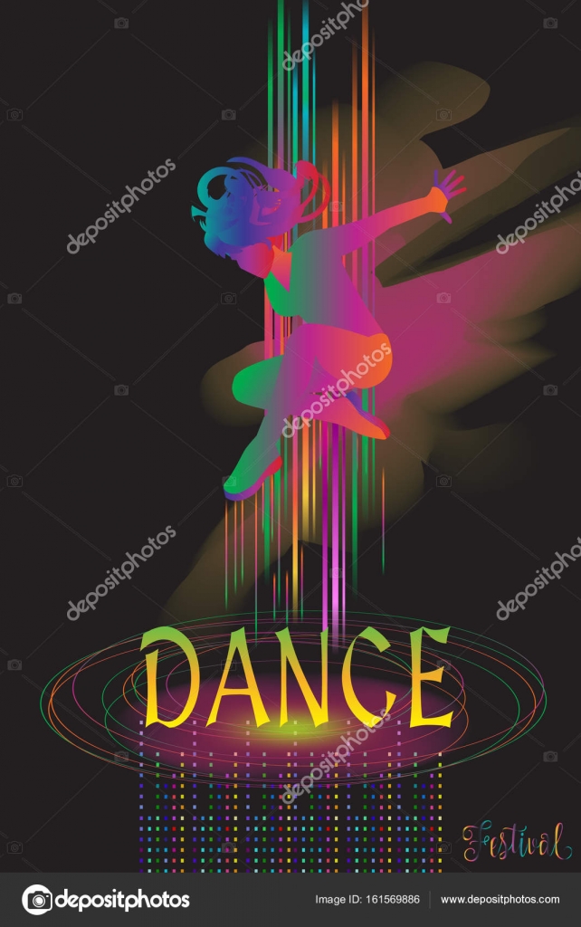 Cartaz de dançarina. Dance electronic music modern dance music